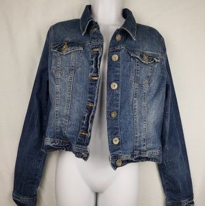 Calvin Klein Cropped Jean Jacket Sz Large